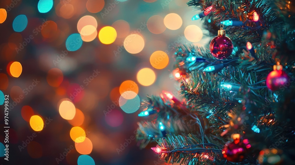 Out-of-focus Christmas lights creating a magical and festive background Out-of-focus Christmas lights creating a magical and festive background