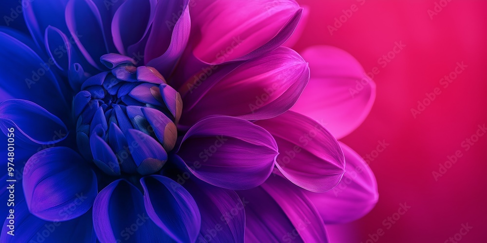 An artistic close-up photograph showcasing a beautiful flower with striking blue and pink petals against a soft background. An artistic close-up photograph showcasing a beautiful flower with striking blue and pink petals against a soft background.