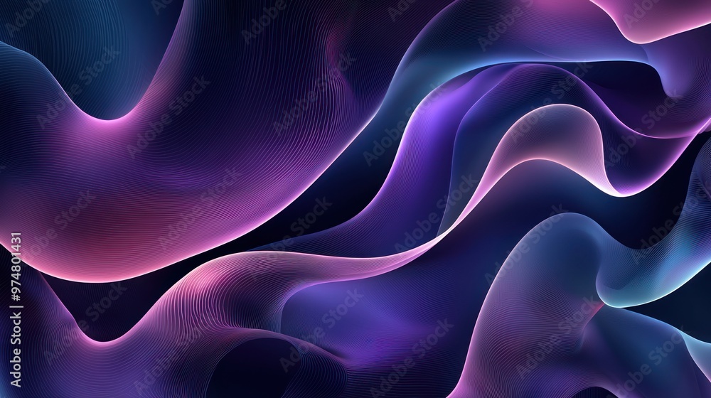 Obraz premium Stylish gradient background with abstract purple and blue shapes in a sleek vector design
