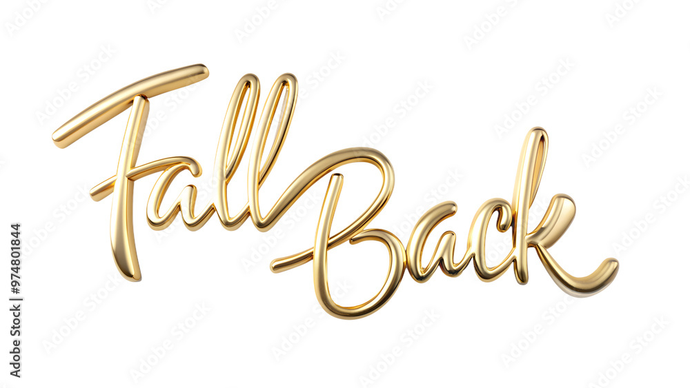 Fall Back Golden Typography Lettering Isolated on White Transparent Background, PNG Element Fall Back Golden Typography Lettering Isolated on White Transparent Background, PNG Element