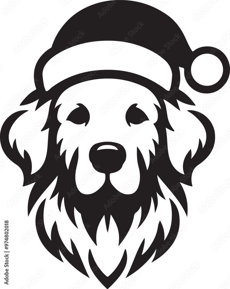 Merry Christmas Santa Cute dog silhouette vector design Merry Christmas Santa Cute dog silhouette vector design