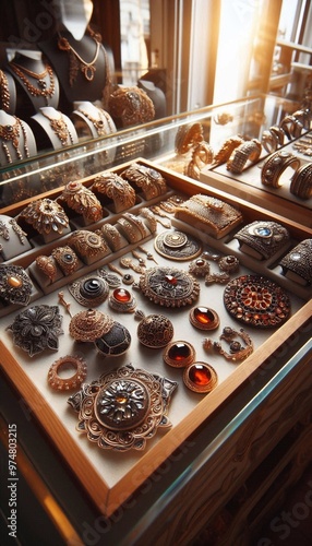 Handgefertigter Schmuck in einem Juwelier