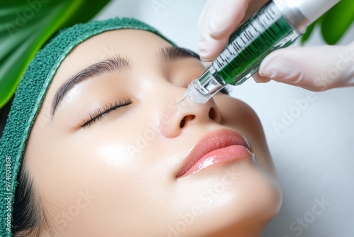 Microneedling for scar improvement represented in a beauty-themed infographic, focusing on how this treatment helps reduce scar depth and improve skin texture