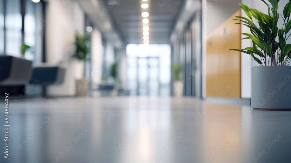 Defocused background image of a spacious hallway in a modern office Defocused background image of a spacious hallway in a modern office