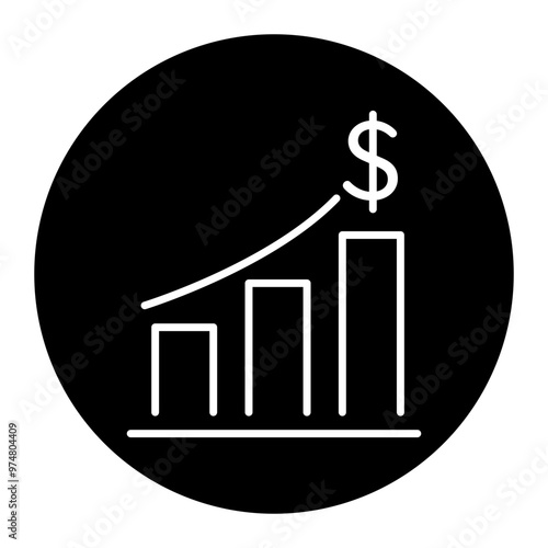 A graphic depicting a rising graph with a dollar sign, symbolizing financial growth.