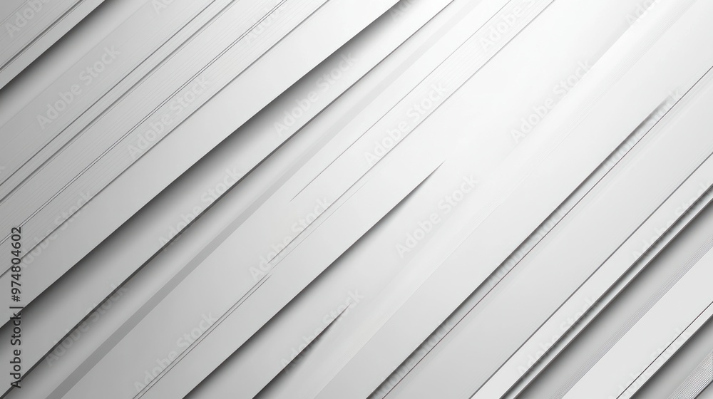 Obraz premium Geometric stripe background featuring light gray diagonal lines and a tech-inspired abstract design