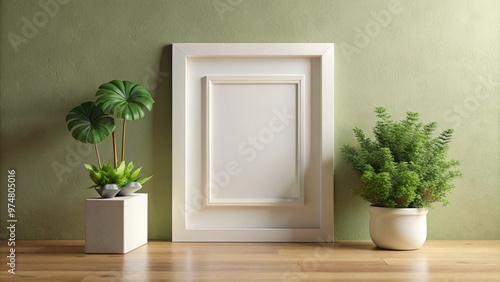 Wall art frame in white frame