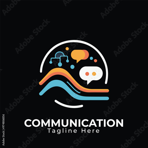 Communication, connect the world concept design, creative community logo designs.