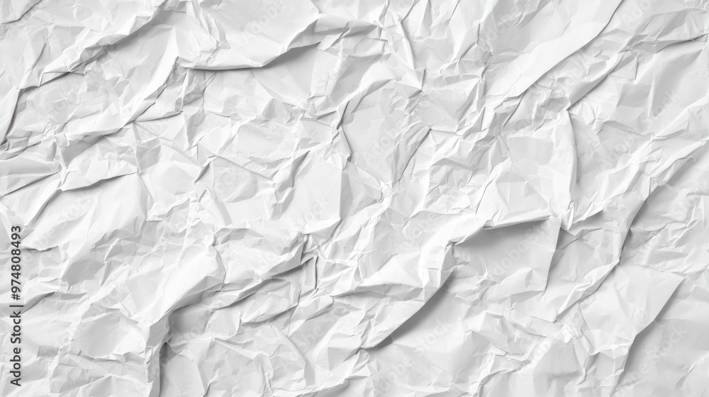 Fototapeta premium Soft white crumpled paper with a textured surface, ideal for diverse backgrounds