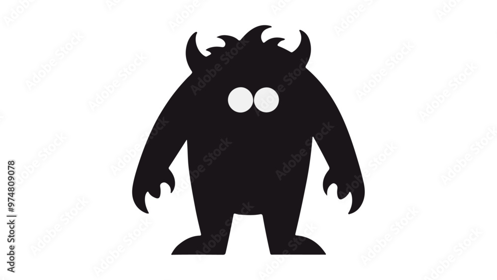 Fototapeta premium black shape of a monster vector illustration