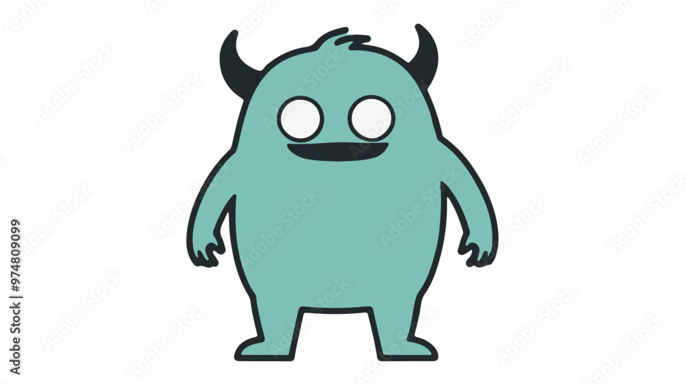 green monster shape with horns green monster shape with horns