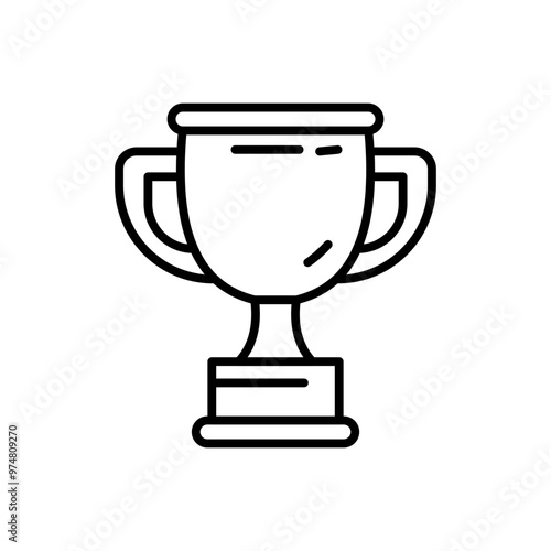 A simple outline of a trophy symbolizing achievement and success.