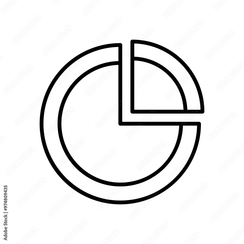 A minimalist line drawing of a pie chart illustrating data representation. A minimalist line drawing of a pie chart illustrating data representation.