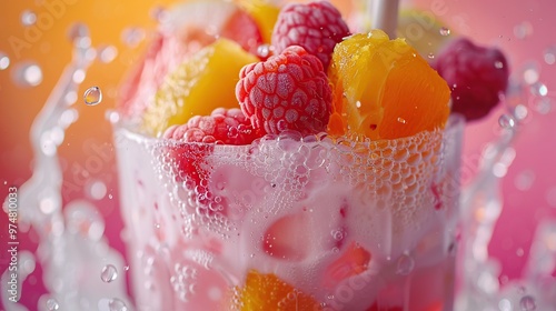 Refreshing Summer Drink with Raspberries and Oranges