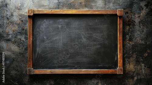 Classic blank blackboard with a slightly worn chalk texture