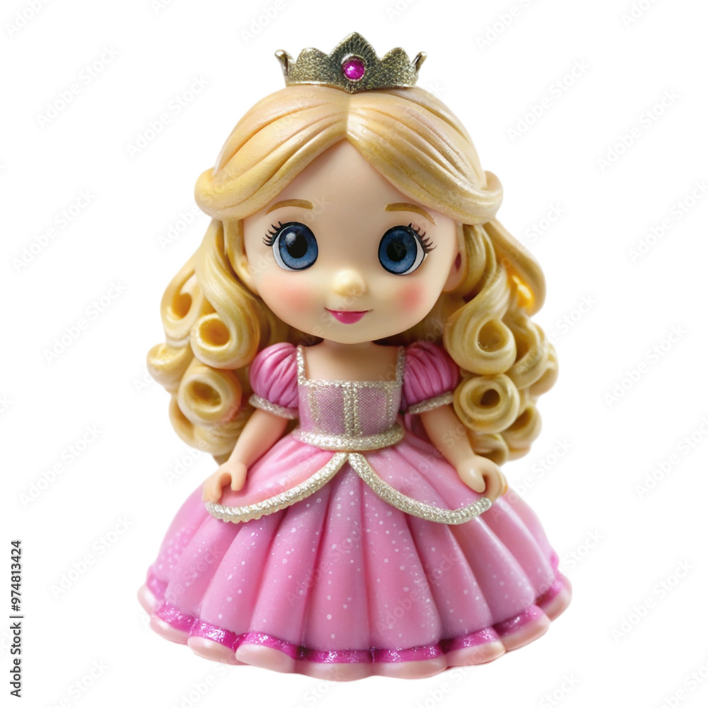 Princess doll figurine cute toy Isolated On Transparent Background Princess doll figurine cute toy Isolated On Transparent Background