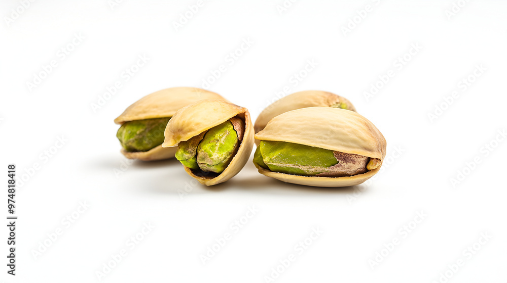 Pistachio on white background space for text Pistachio on white background space for text