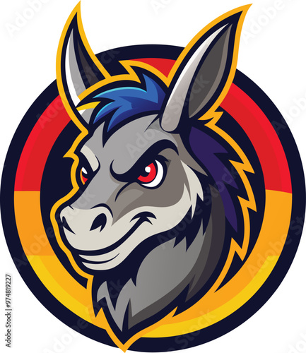 Donkey Head Mascot Logo for Competitive Gaming photo