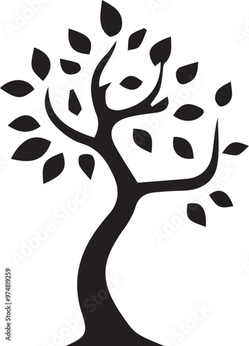 A victor silhouette Tree of a white background 36.eps