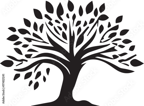 A victor silhouette Tree of a white background 43.eps