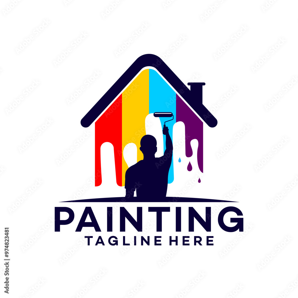 painting house logo vector template illustration design painting house logo vector template illustration design