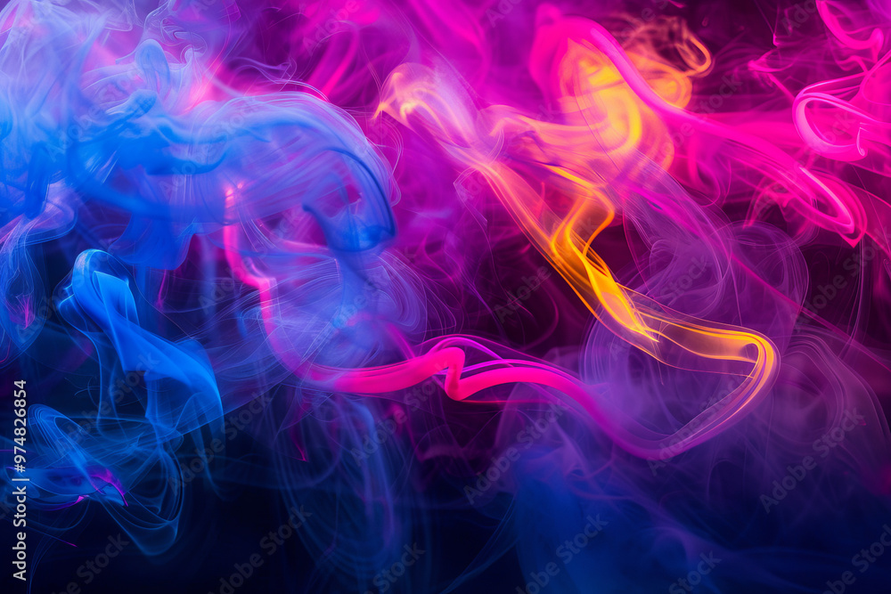 The image is a colorful smokey background with a blue and purple swirl The image is a colorful smokey background with a blue and purple swirl