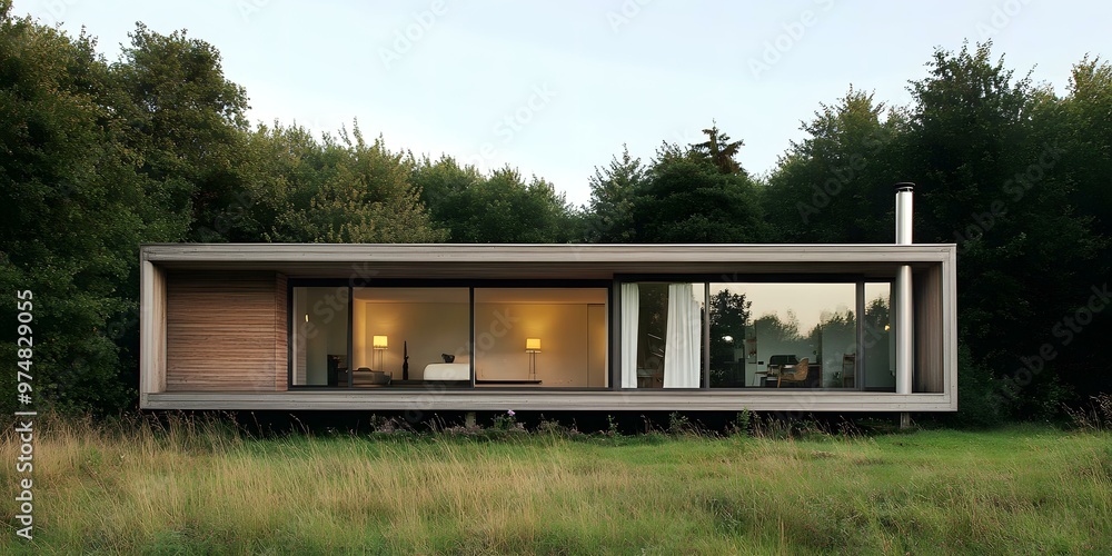 Modern Minimalist Cabin Home in Woods Modern Minimalist Cabin Home in Woods