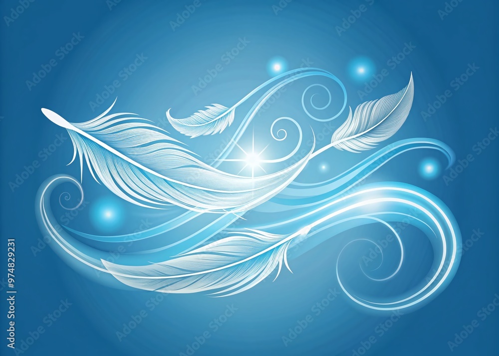 A stylized illustration of the air element symbol, featuring curved lines and feathers, evoking a sense of freedom