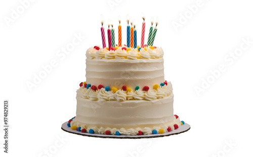 Two-layer birthday cake isolated transparent background image