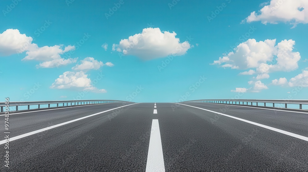 A sleek, modern freeway with smooth, dark asphalt and clear lane markings, under a bright blue sky freeway, asphalt, smooth road A sleek, modern freeway with smooth, dark asphalt and clear lane markings, under a bright blue sky freeway, asphalt, smooth road
