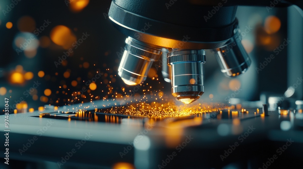 background Microscope detail image with illuminated slide background Microscope detail image with illuminated slide