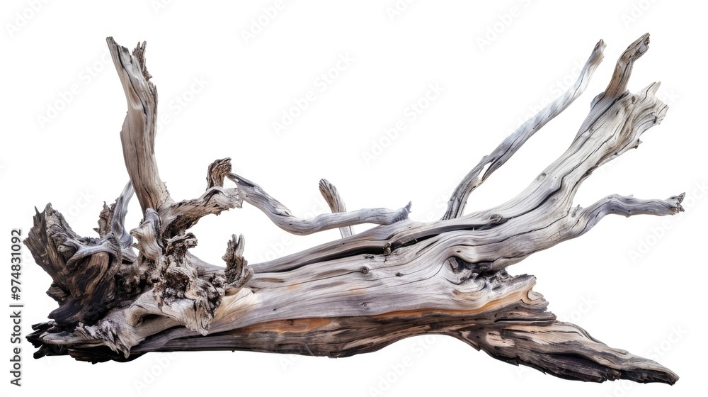 Fototapeta premium A detailed view of wooden texture on a white background