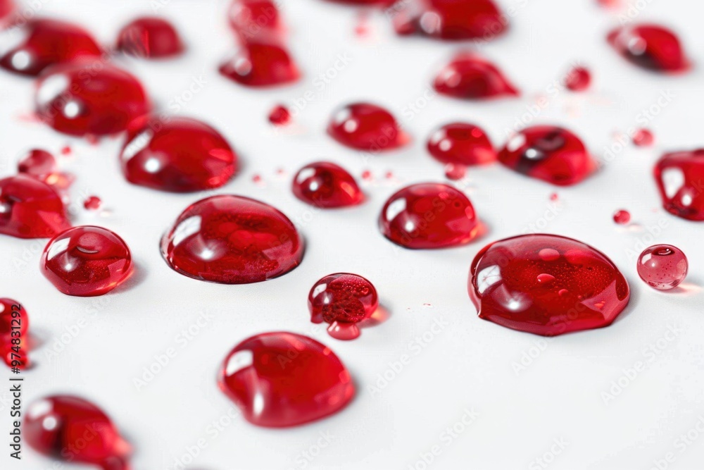 A cluster of bright red gemstones in a close-up shot A cluster of bright red gemstones in a close-up shot