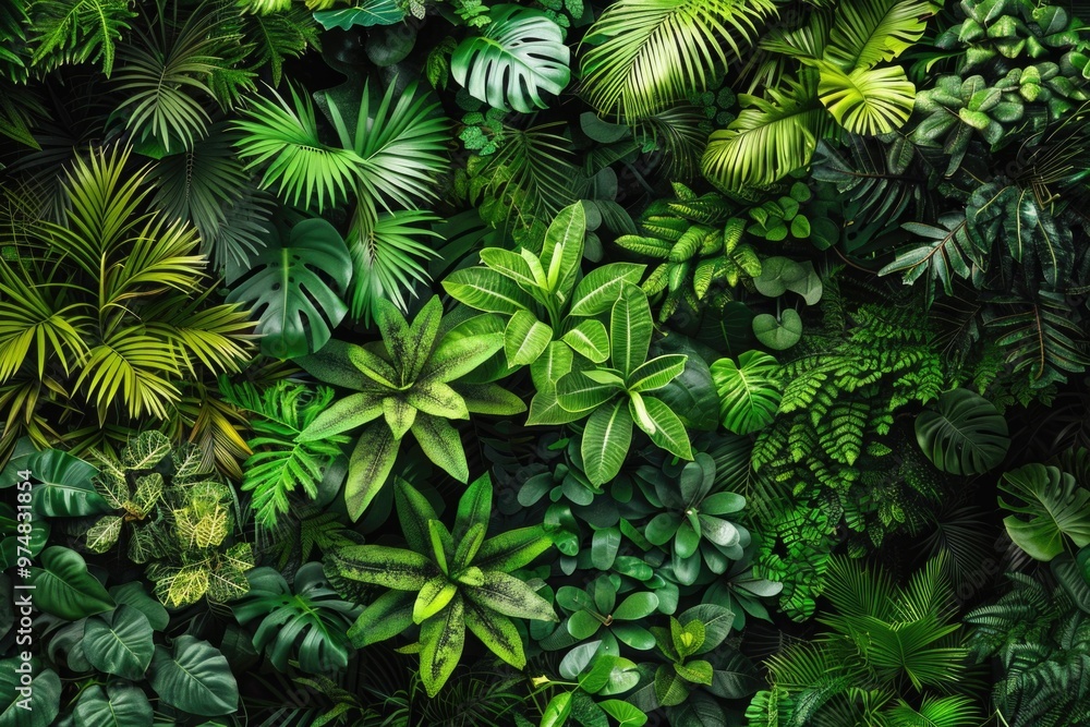 Close-up shot of a bunch of green plants with varying textures and shapes Close-up shot of a bunch of green plants with varying textures and shapes