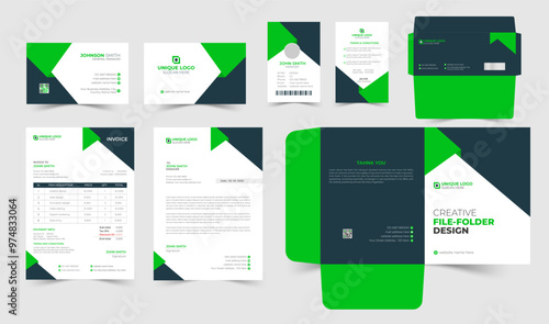 Creative business  stationery design set, corporate brand identity Stationery template with business card