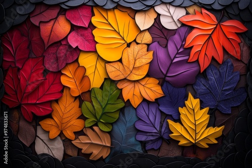 Wallpaper Mural Canadian Autumn Foliage represented in an abstract design, highlighting the beauty of maple trees, aspens, and birches as they change color in fall Torontodigital.ca