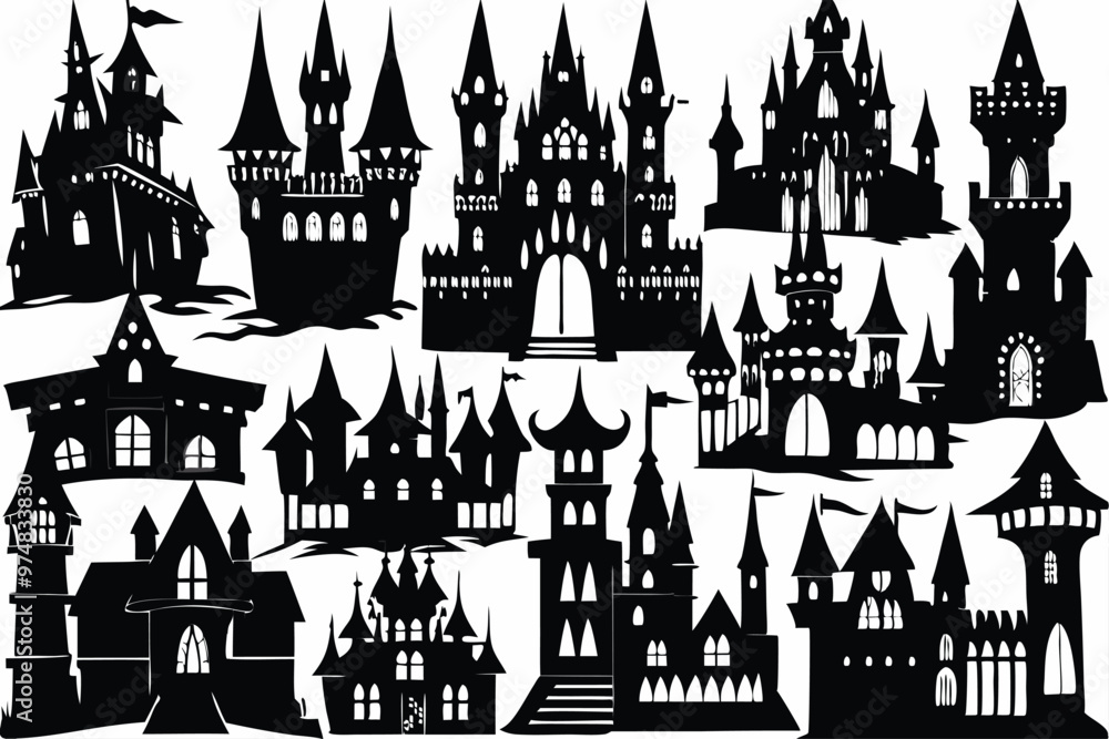 Naklejka premium Halloween Cursed Castle