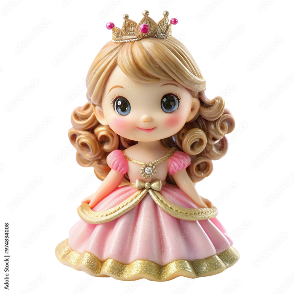 Princess doll figurine cute toy Isolated On Transparent Background Princess doll figurine cute toy Isolated On Transparent Background