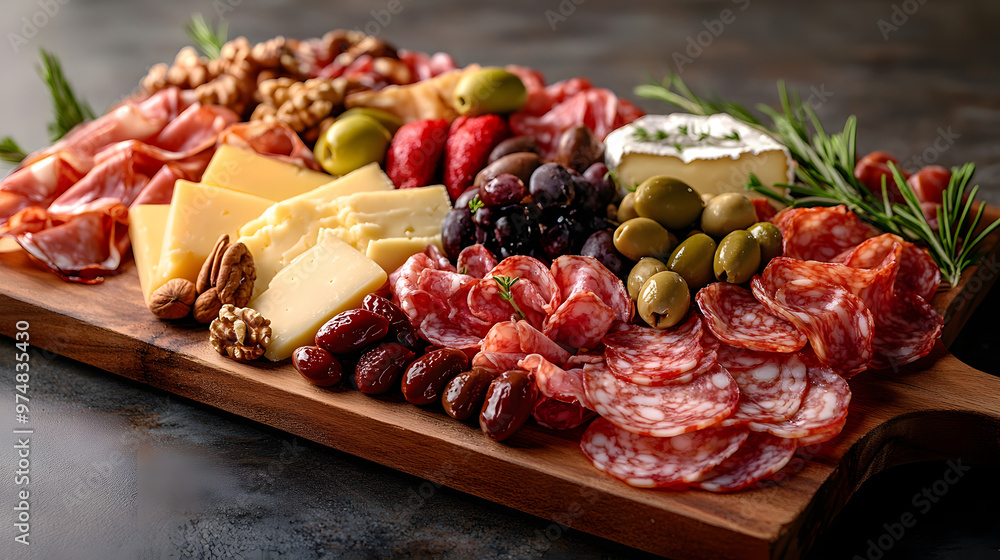 Elegant Charcuterie Board with Assorted Delights Elegant Charcuterie Board with Assorted Delights