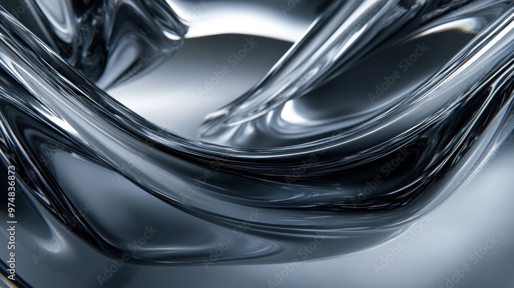 Close up of abstract dark glass waves. Modern abstract background. AI generated image Close up of abstract dark glass waves. Modern abstract background. AI generated image
