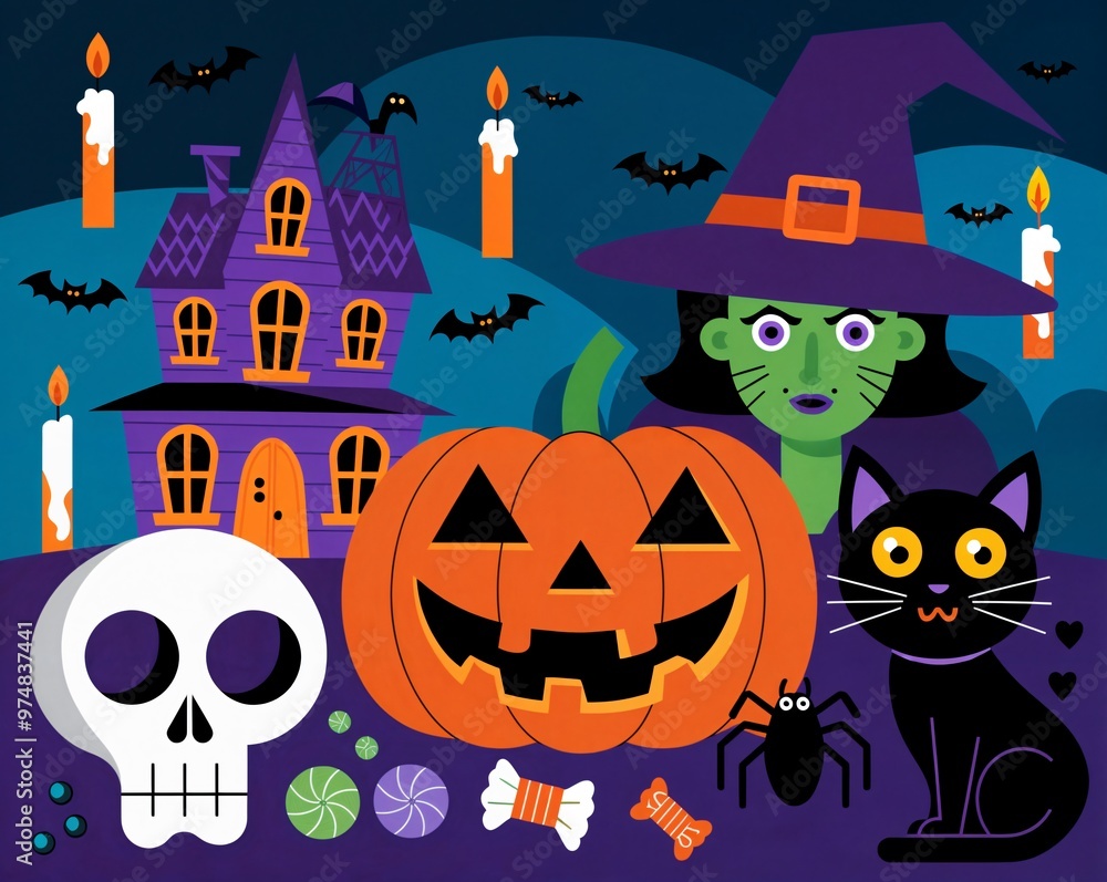Fototapeta premium halloween background with pumpkin