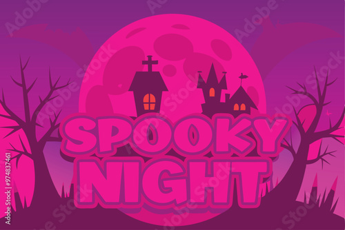 Halloween Scary / Spooky night text background design