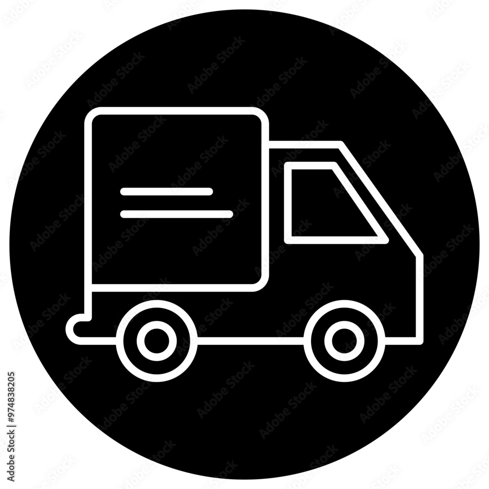 A simple graphic representation of a delivery truck and a smartphone. A simple graphic representation of a delivery truck and a smartphone.