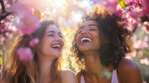 National Best Friends Day, two best friends laughing together in a park