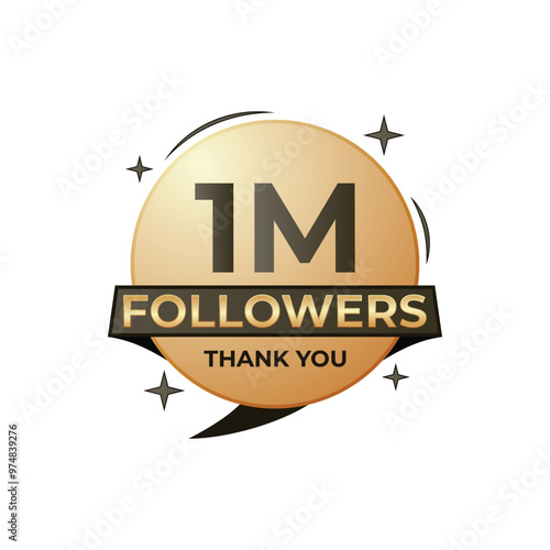 Gradient Artwork 1 Million followers thank you celebration badge artwork