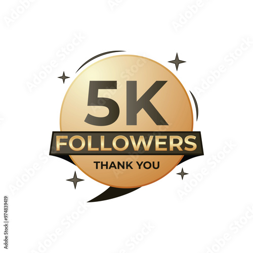 Gradient Artwork 5k followers thank you celebration badge artwork