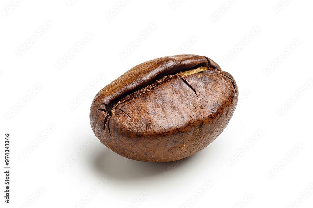 Obraz premium A single coffee bean on a white surface