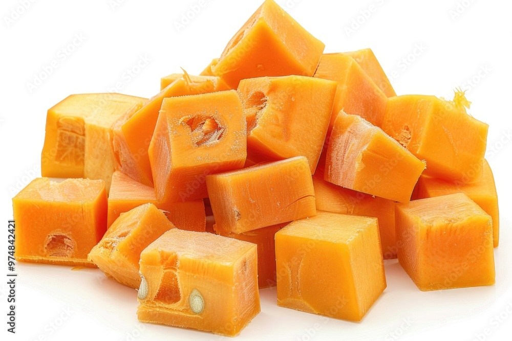 A creative arrangement of cheese cubes forming a tower A creative arrangement of cheese cubes forming a tower