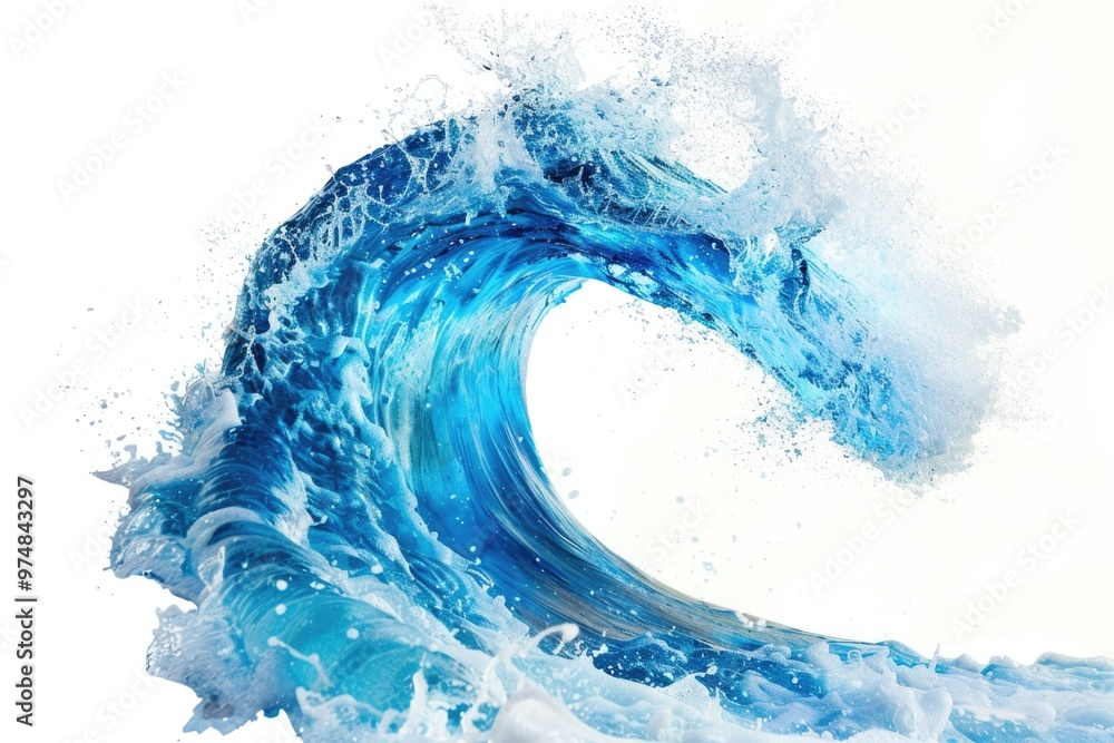 Fototapeta premium A large blue wave in the open ocean