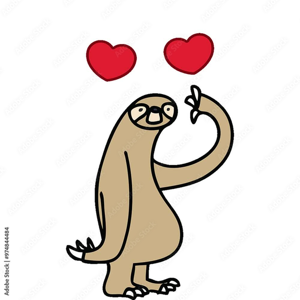 hand drawn quirky cartoon sloth hand drawn quirky cartoon sloth